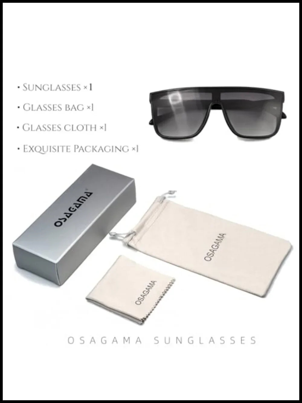 Luxury Square Sunglasses UV400 Protection Unisex Lightweight Flat Top Shades